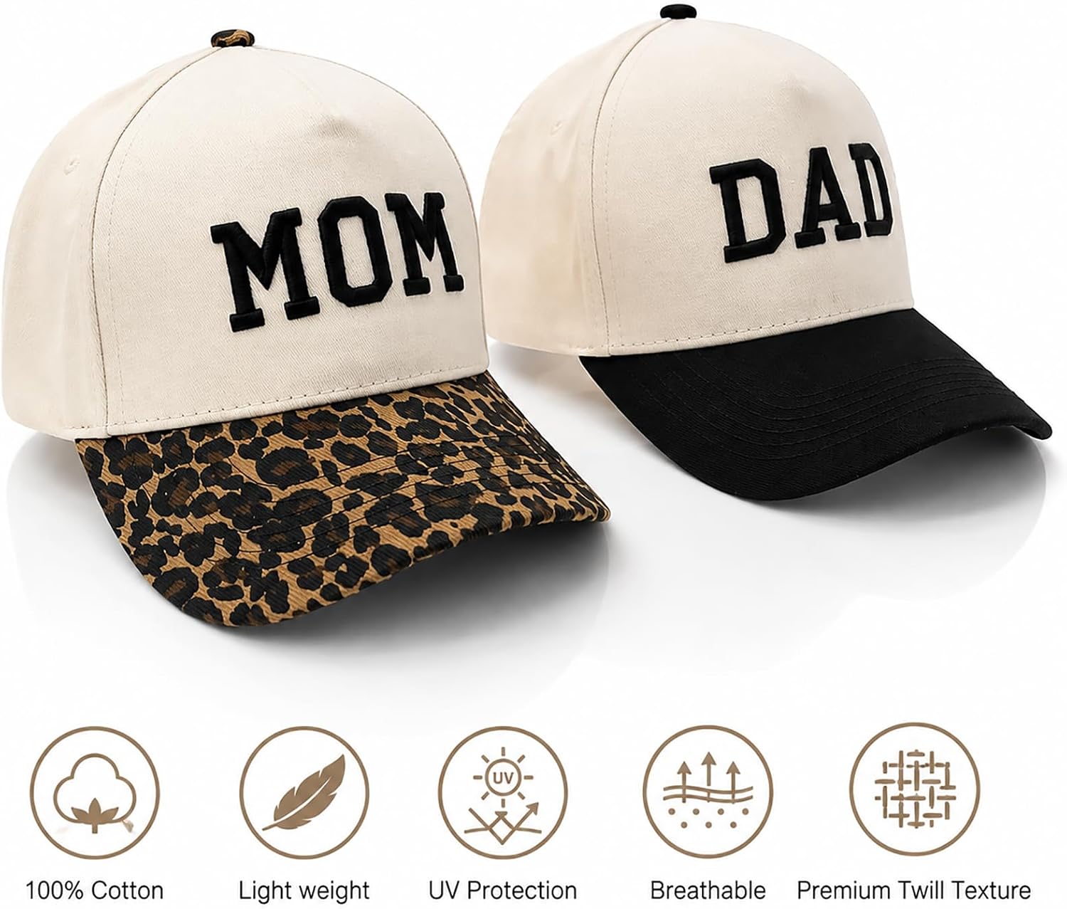 Matching Mom and Dad Hats Couples New Parents Gifts image 5