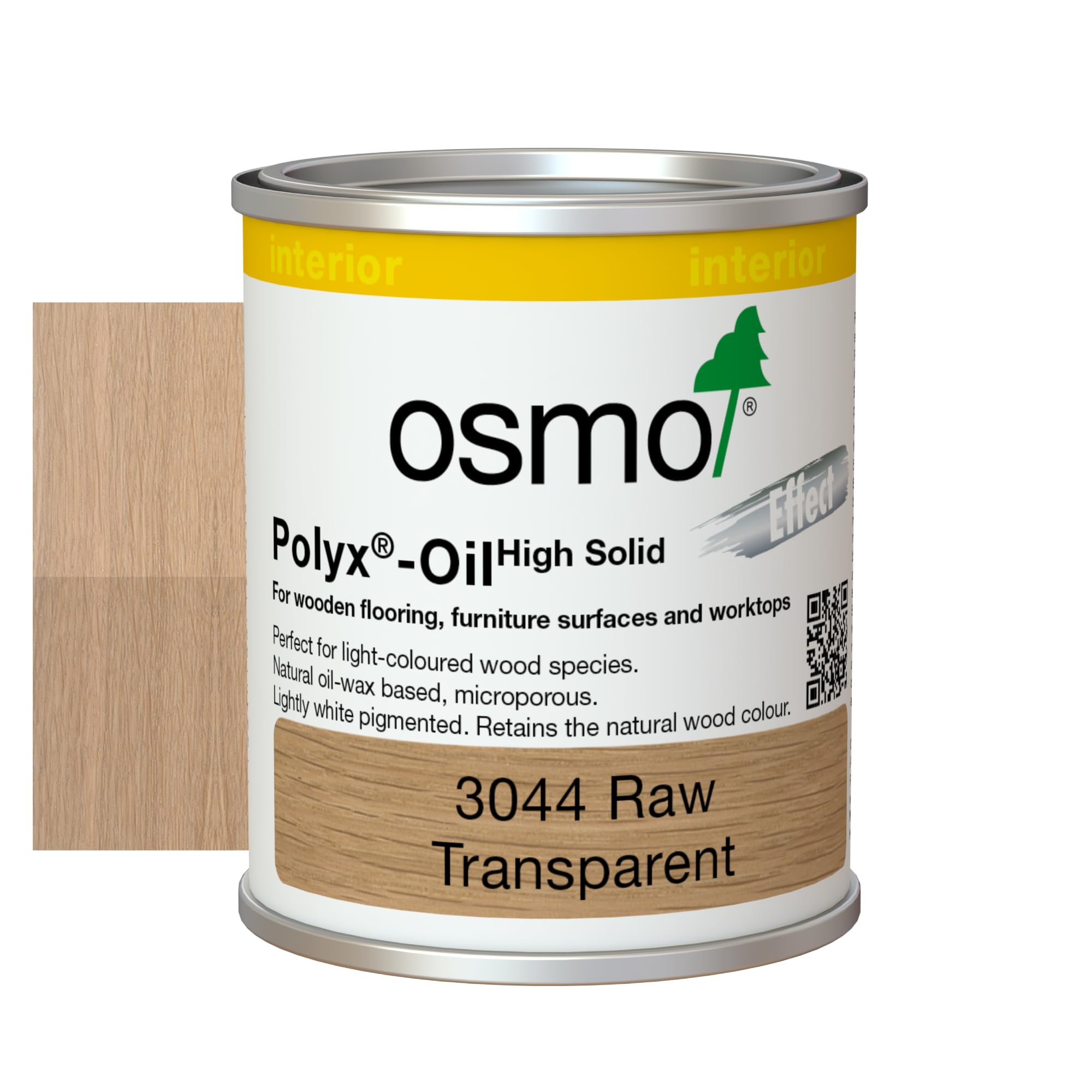 Osmo Polyx®-Oil Effect Tester Size - Hard Wax Oil 3044A, Raw Matt, 125ml - Durable for Wooden Furniture, Water-Resistant Floor Wax, Wood Treatment & Wood Finish - Ideal for Oak, Pine & More