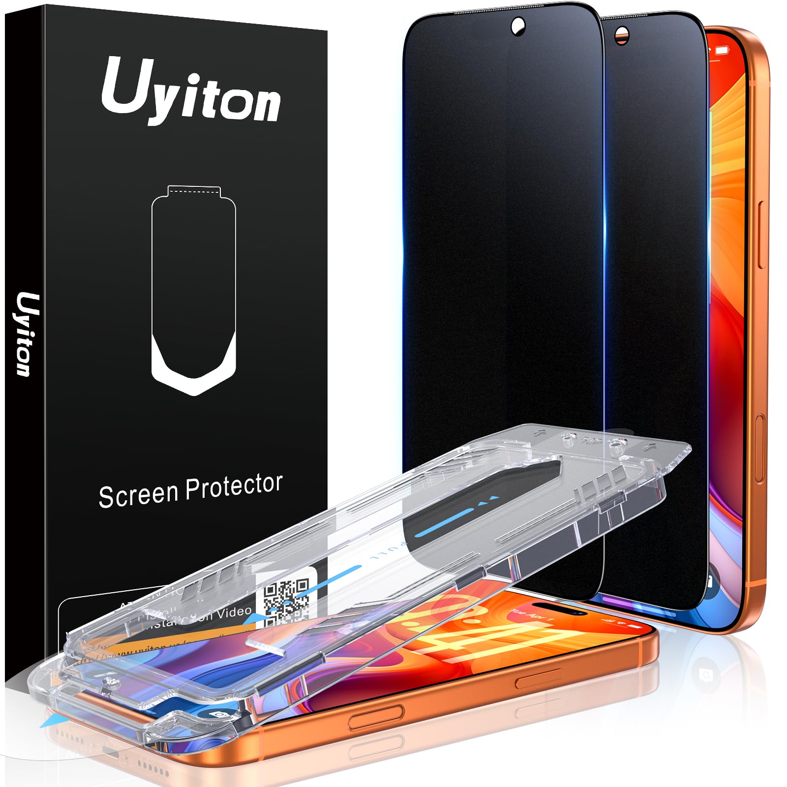 Uyiton Pellicola protettiva per la privacy opaca per iPhone 17 Pro Max | Anti-spia, antiriflesso e anti-impronte, sblocco delle impronte digitali, durezza 9H+, infrangibile, liscio, senza bolle
