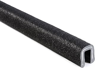 Trim-Lok Rubber-Lok – Fits 1/4” Edge, 17/32” Leg Length, 25’ Length, Black, Sand Texture – Flexible PVC/Aluminum Edge Trim for a Secure Grip – Edge Protector for Sharp/Rough Surfaces, Easy to Install