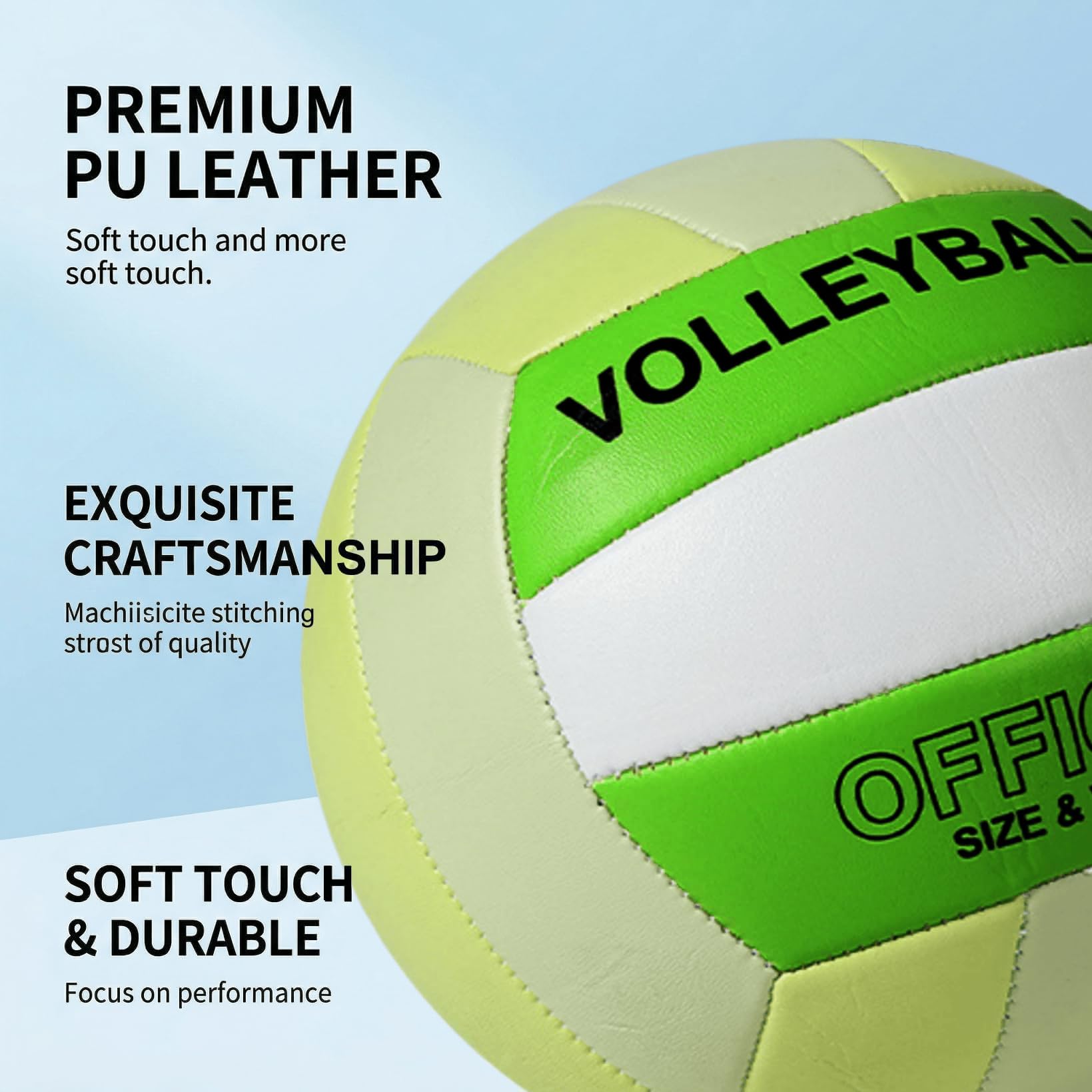 Pelota Voleibol Tacto Suave Voleibol De Playa con Bomba, Aguja De Aire Y Bolsa De Red (Hierba Verde)