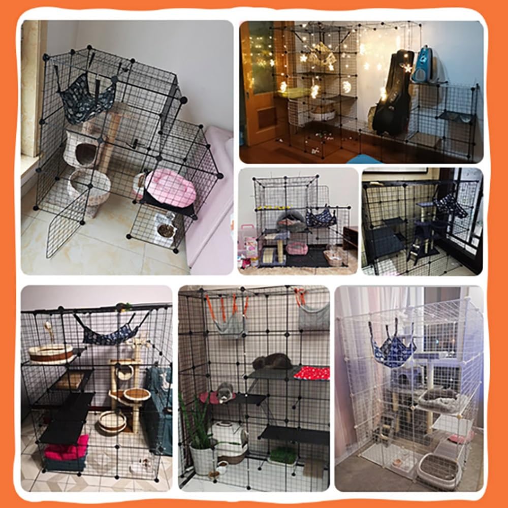ILOOXI Grande Jaula para Gatos De Alambre De Metal, Jaula De Conejo, Jaula De Chinchilla, Valla De Animales Jaula Antisalto para Gatos, Conejo, Chinchilla (Size : 110 * 75 * 145cm)