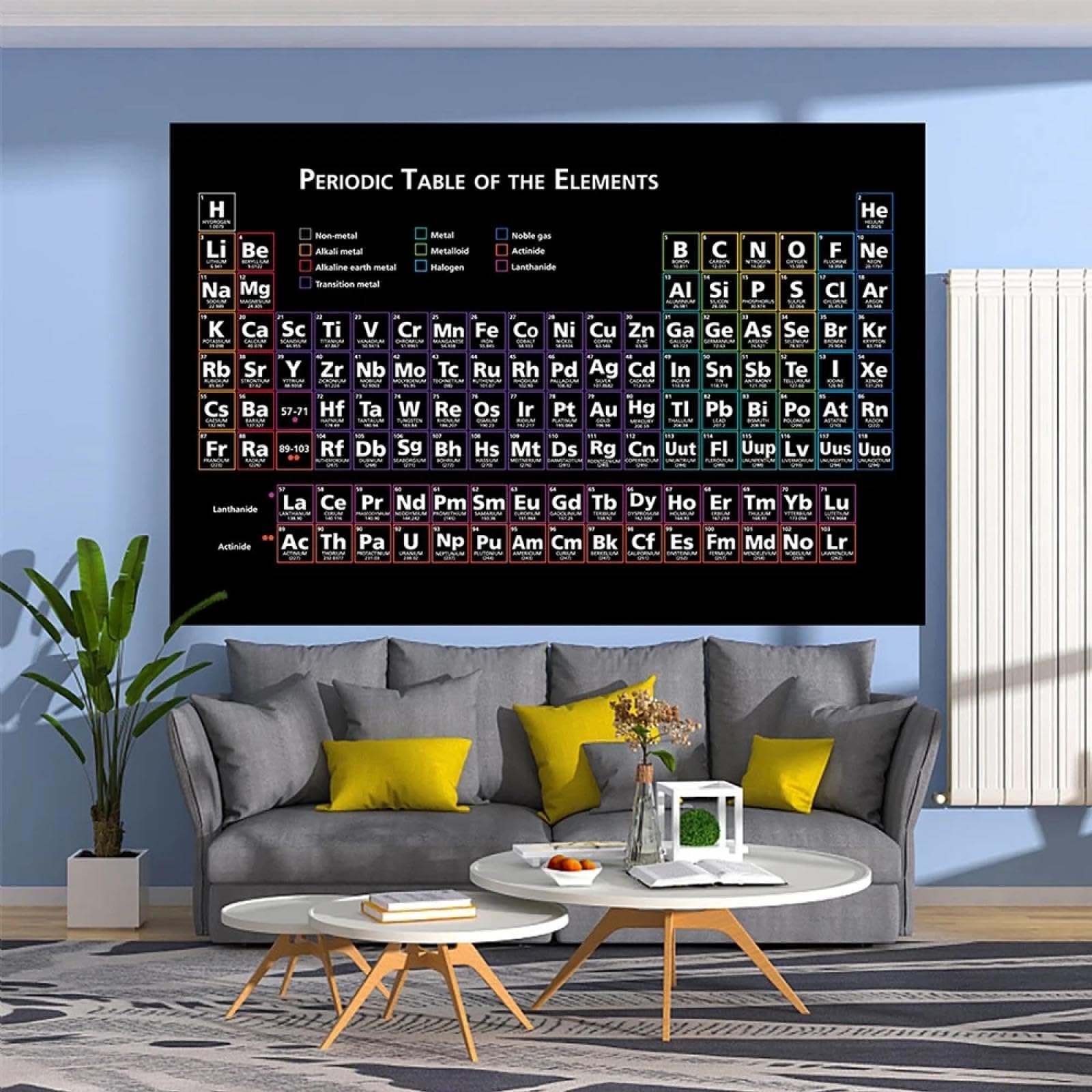 YAJNILUCK Leinwandgemälde, Laborbild, Periodensystem der Elemente, Chemie, Studentenposter, Wissenschaft, Wandkunstdrucke, Dekor, 20 x 30 cm (8 x 12 Zoll), Innenrahmen