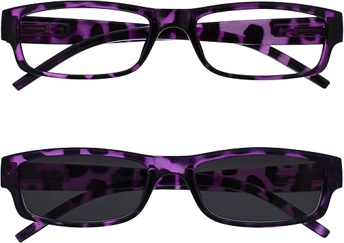 OPULIZE TED Reading Glasses - 2 Pack - Narrow Lightweight Frame - Black & Navy Blue - Mens - View #11