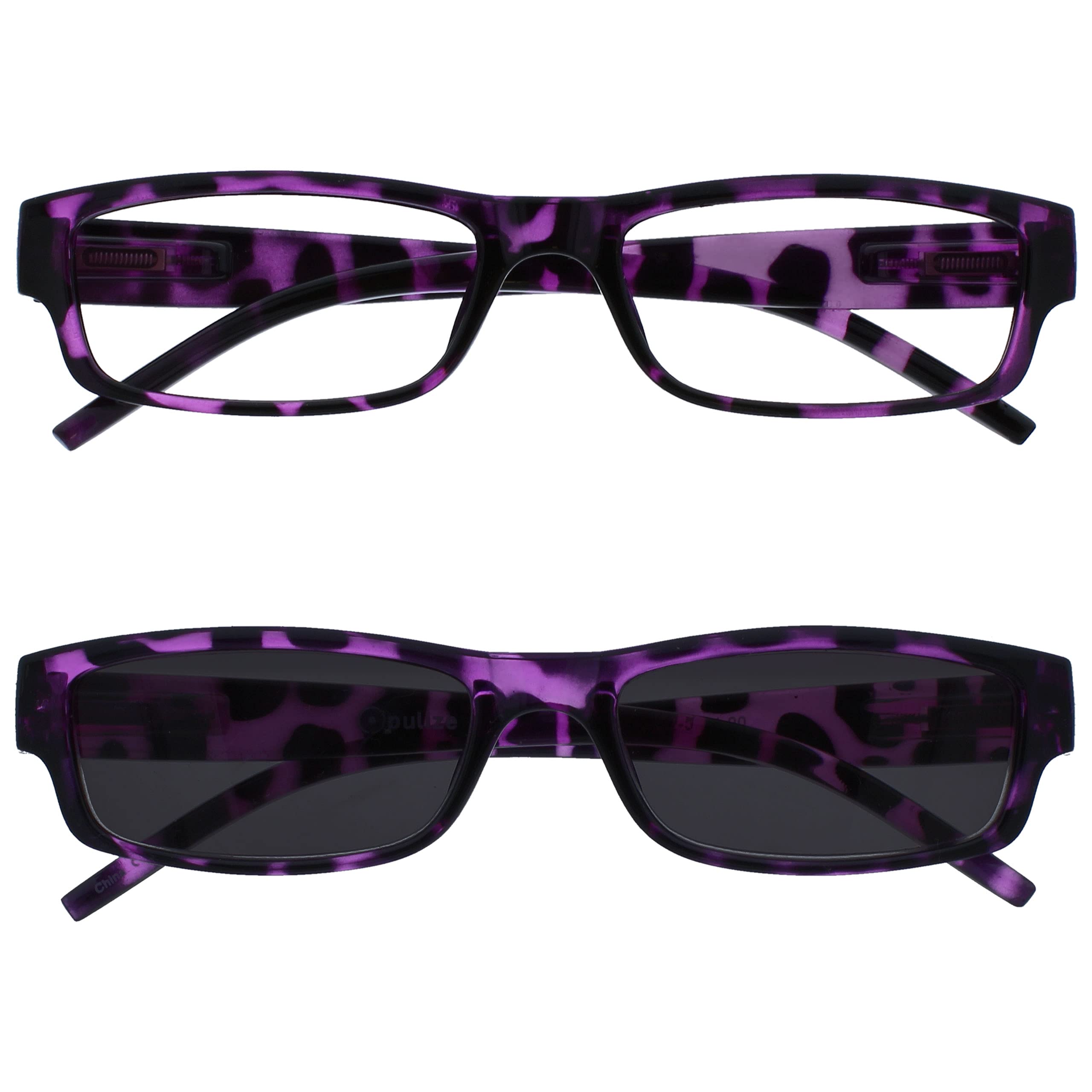 The Reading Glasses Company Gafas De Lectura Púrpura Ligero Lectores Con Uv400 Lectores De Sol Valor Paquete Doble Hombres Mujeres Rs32-5 +2,00 2 Unidades 70 g