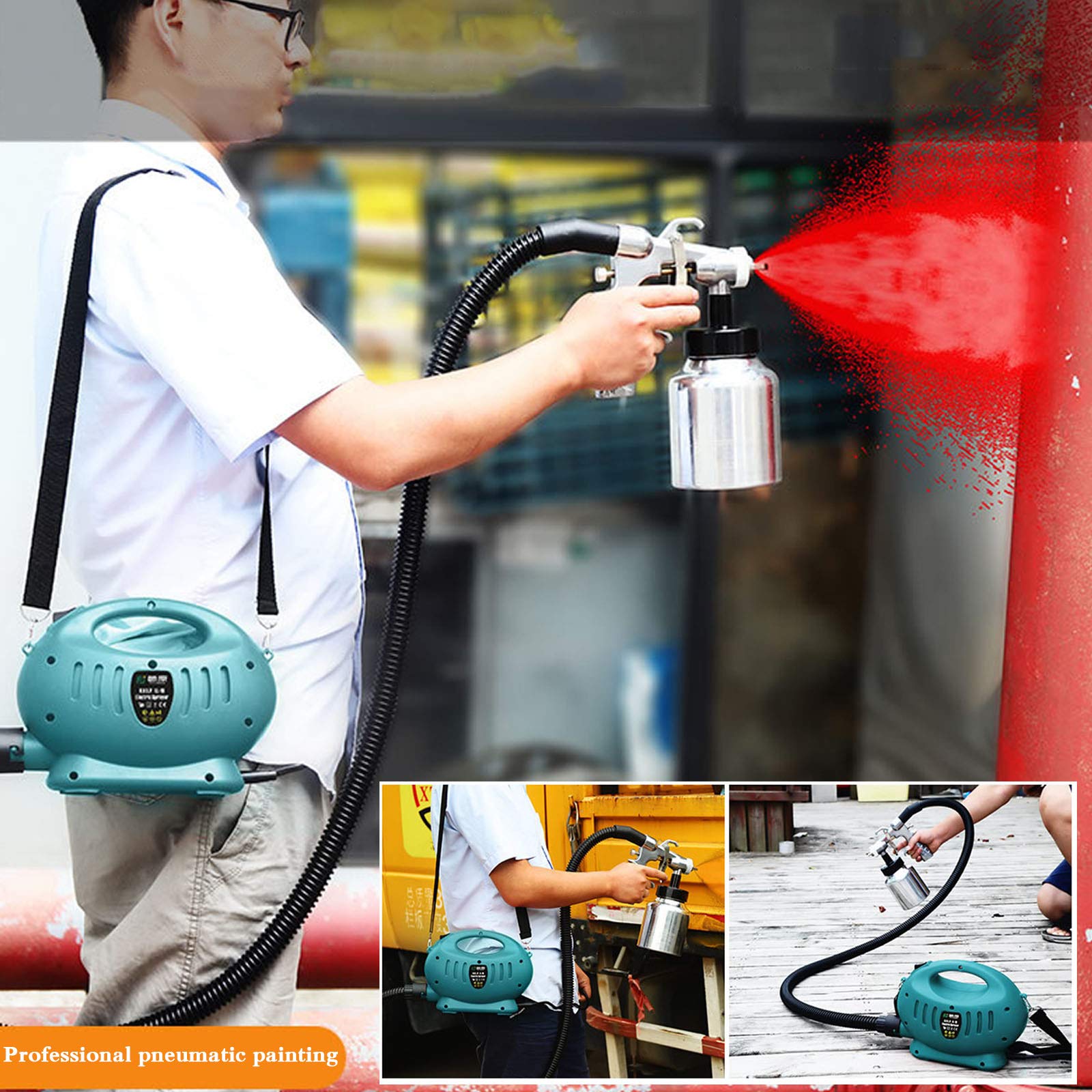 Pistola De Pintura Eléctrica 650 W, Sistema De Pulverización De Pintura Con 3 Modos De Pintar Y Ajuste De Caudal Para Reparación De Muebles De Coche Y Pistola De Pintura De Látex,B