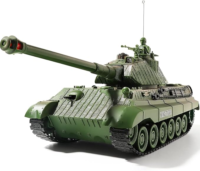 Bvrorere RC Tank, Remote Control WW2 German King Tiger Army