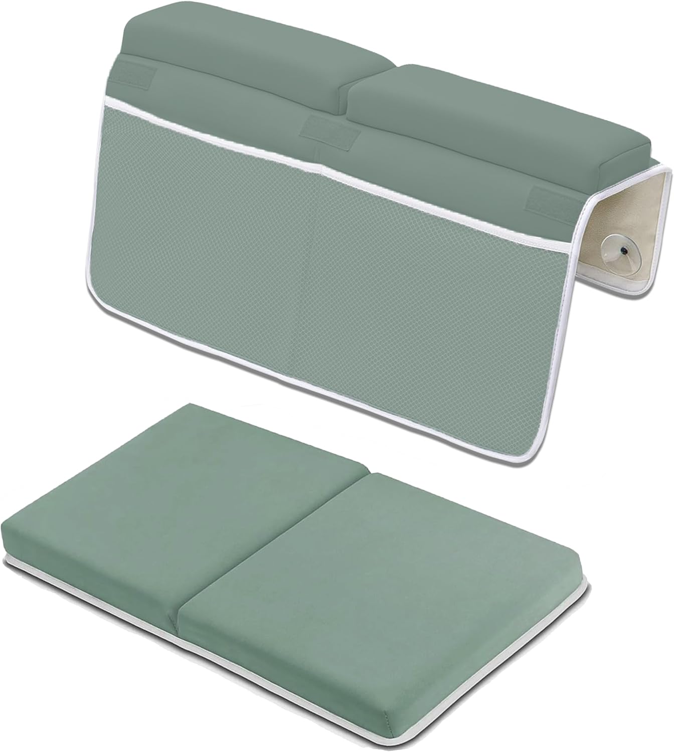 Baby Bath Kneeler & Elbow Rest Pad Set – Extra Thick 1.5” Cushion, Non-Slip Mat with Quick-Dry Cover & Storage Pockets