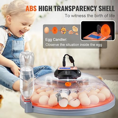 Miniatura 5 de VEVOR 48 incubadoras para incubación, girador automático de huevos de 360 con pantalla de temperatura y humedad, criador de aves de corral con
