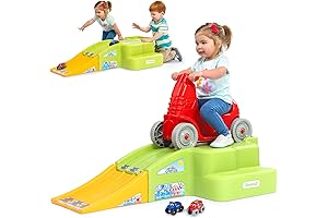 Deluxe Race and Ride Racetrack with Two Toy Race Cars for Kids
