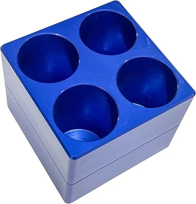 MUHWA 4 Well Aluminum Cooling Block Tube Rack for 50ml Centrifuge Tubes, Pack of One