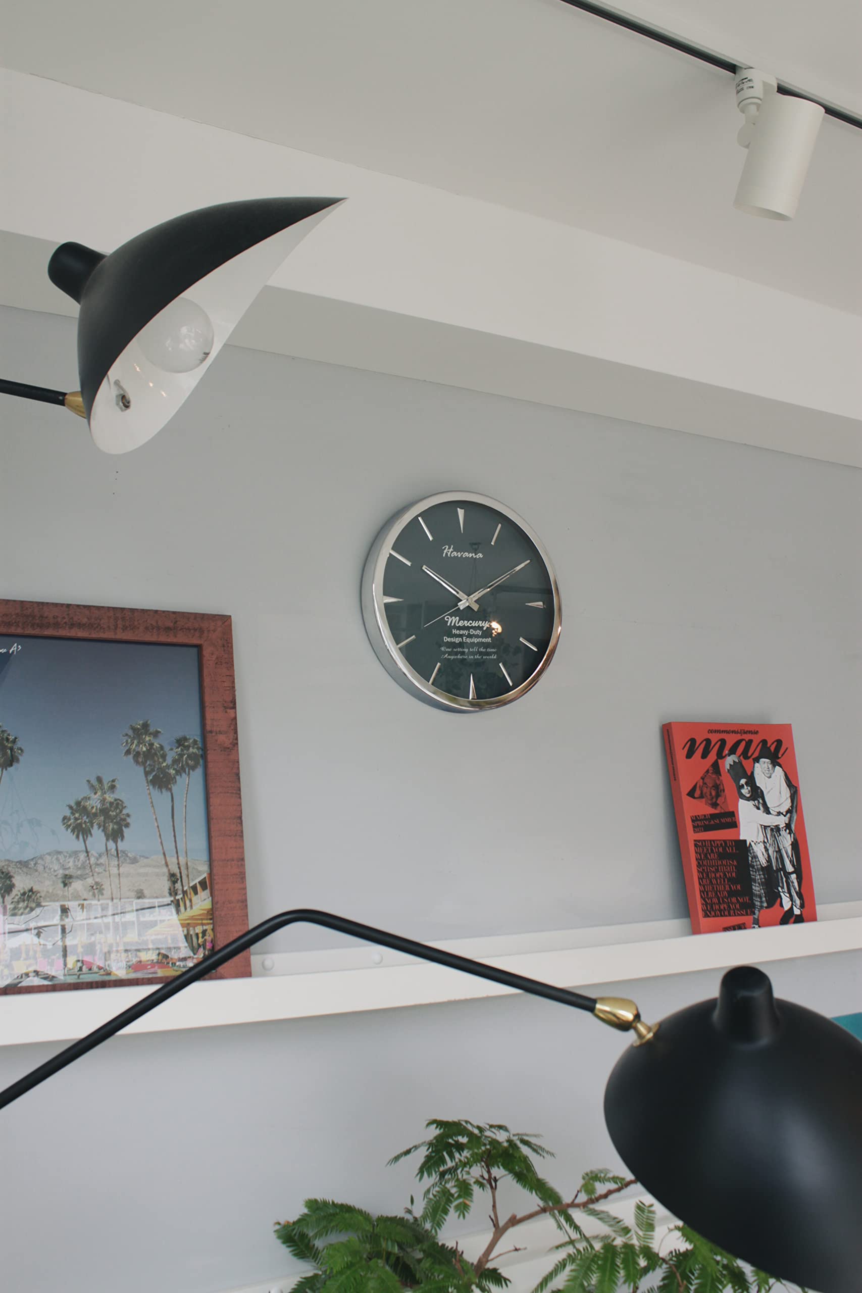 マーキュリー ウォールクロック モンゴメリ (52359) ブラック 壁掛け