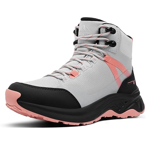 NORTIV 8 Women's Hiking Boots Waterproof Lightweight Outdoor Trekking Comfortable Non-Slip Backpacking Camping Ankle Boot Hollow