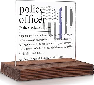 Police Officer Definition, Police Officer Plaque, Police Officer Cop Gifts for Women, Men, Police Officer Week Birthday Gifts Office Decor Decorative Signs Plaques WOW21