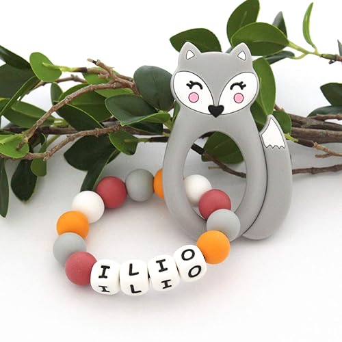 Hochet De Dentition Renard Gris En Perles En Silicone Personnalise Avec Le Prenom De Bebe Amazon Fr Produits Handmade Hochet De Dentition Renard Gris En Perles En Silicone Personnalise Avec Le Prenom De Bebe Amazon Fr Produits Handmade