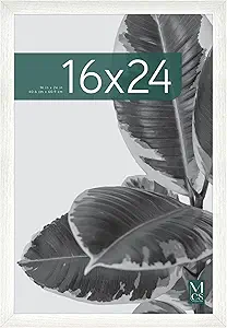 MCS Studio Gallery 16x24 Poster Frame White Woodgrain, Vertical & Horizontal Wall Hanging Large Picture Frame for Photos, Posters & Art Prints (1-Pack)