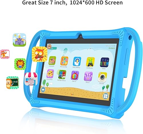 Miniatura 6 de PRITOM Tabletas para niños de 7 pulgadas, 32 GB, tamaño perfecto para tableta infantil con funda sin cremallera, WiFi, cámara dual, educación,