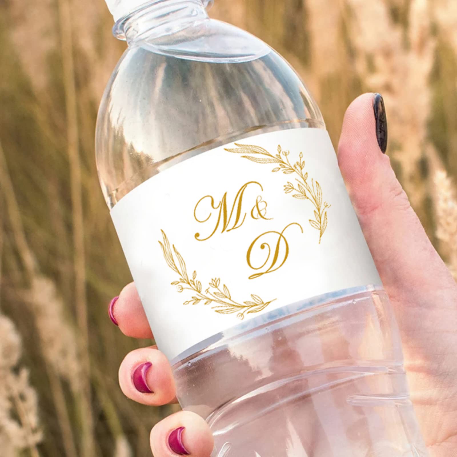 Aolun Etiquetas Personalizadas Para Botellas De Agua Para Bodas, Calcomanías Personalizadas Para Botellas Con Nombre Y Foto, Etiqueta Impermeable Para Botellas De Bebé, Graduación, Cumpleaños