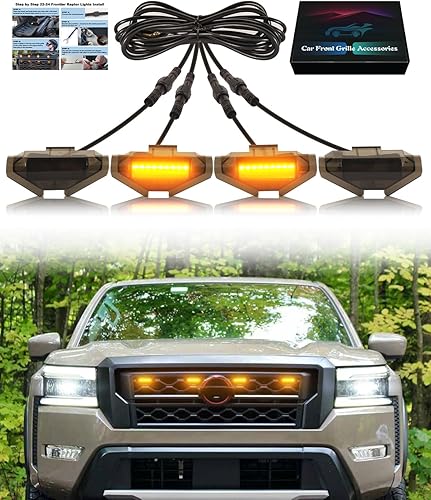 Miniatura 7 de Luces LED para parrilla Nissan Frontier 2022 2023 para Frontier S SV Pro4x OEM Grill Raptor Lights