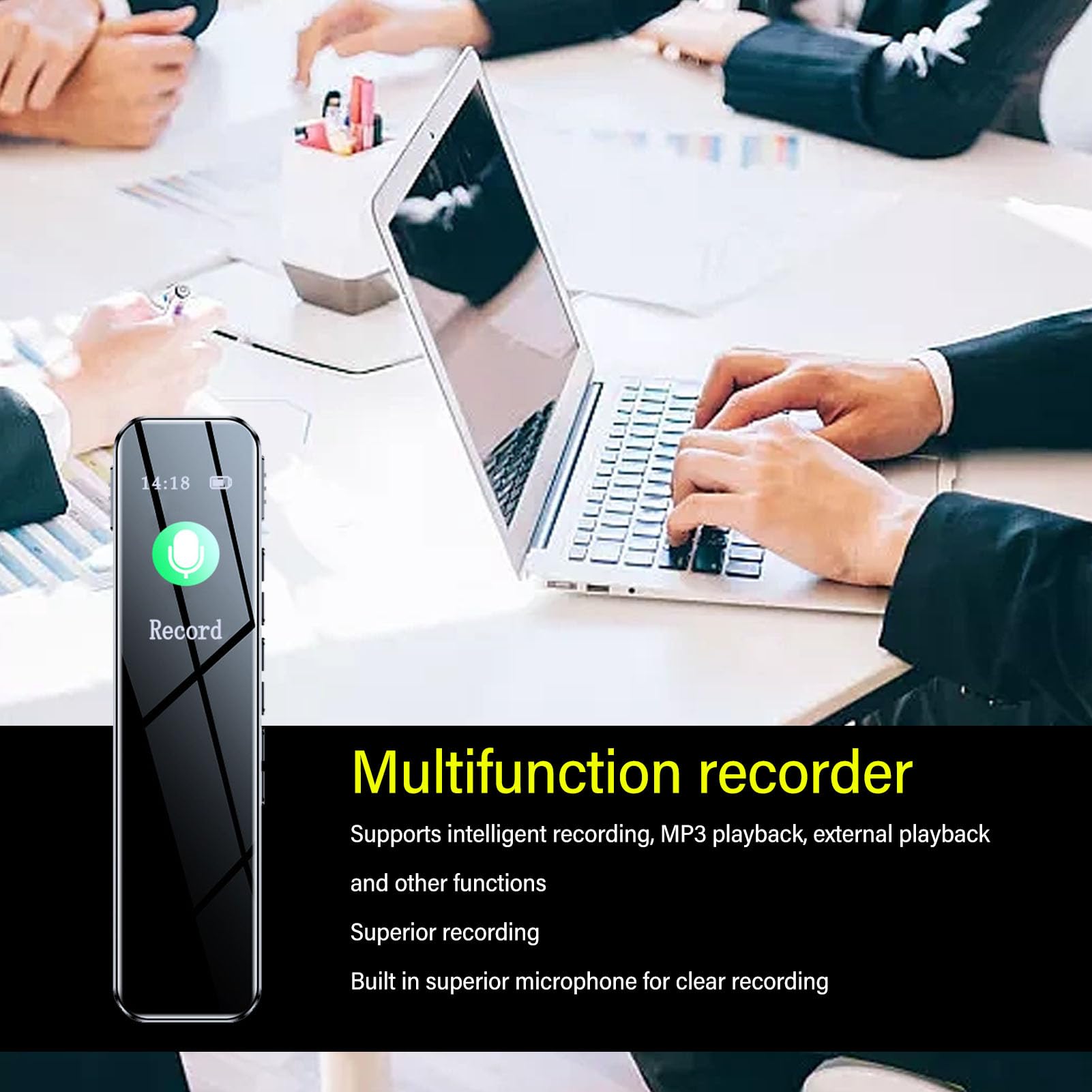 Digital Voice Recorder Pen, Professional Intelligent MP3 Player 64GB Memory Recording Device for Lectures Meeting Classory Recording Pen for Lectures Meeting Class