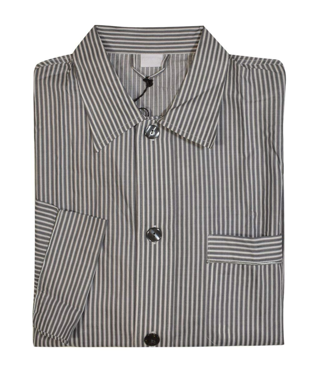 Nero Perla Gray Striped Cotton Pajama Top S