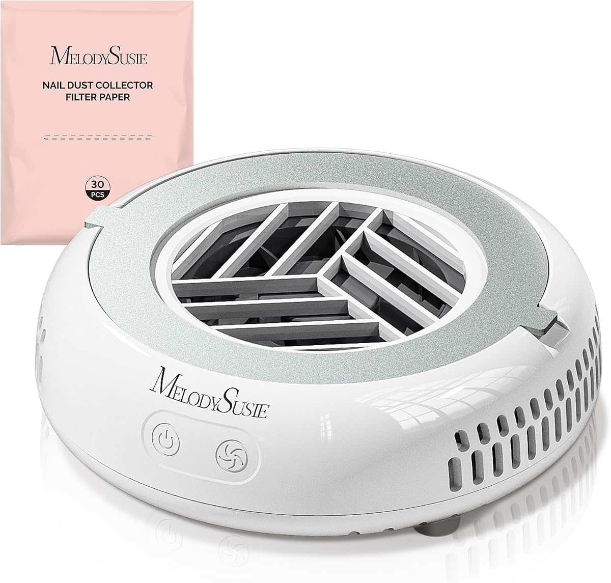 Colector de polvo de uñas del tamaño de un bolsillo de MelodySusie HProA para la eliminación de esmalte de gel | 6000 rpm, 3 modos de succión, 30 filtros desechables, para el arte de uñas de bricolaje para principiantes y para el hogar, trabajo de uñas sin polvo