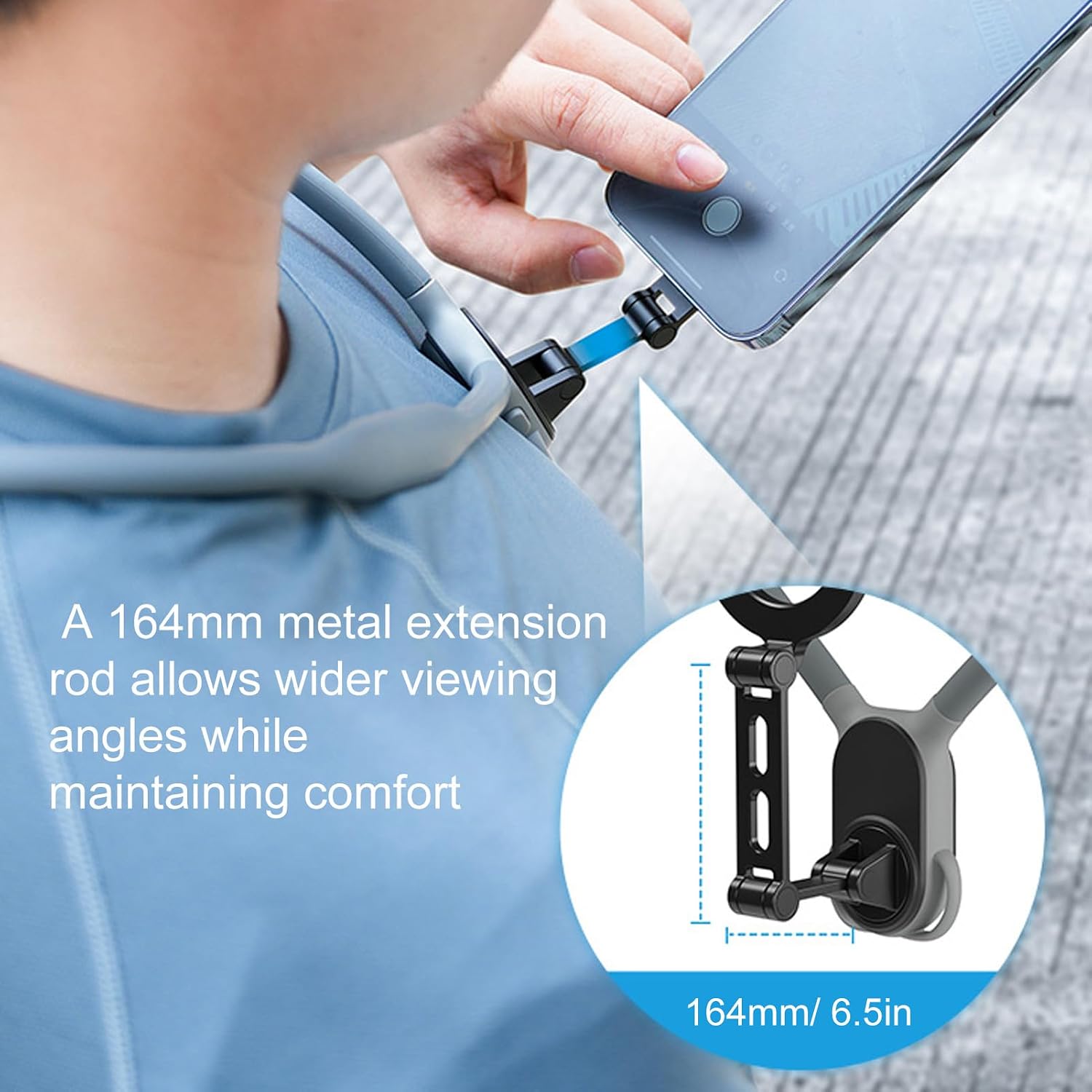 Yoidesu Magnetic Neck Phone Holder, Hands Free POV/Vlog Neck Mount with Lanyard Chest Strap, 360 Rotation, Content Essentials for POV Vlog Live Streaming Running Cycling