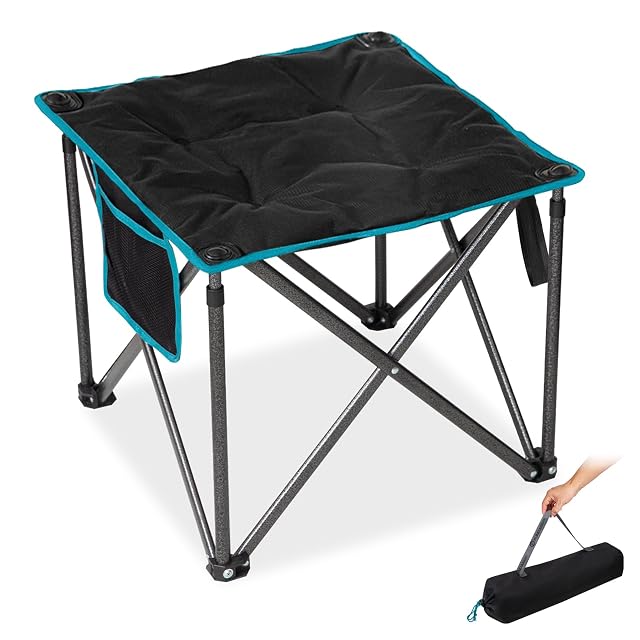 FUNDANGO Oversized Camping Stool for Adults Thick Padded 18 1 Inch Folding Ottoman Foot Rest 440 Lbs Heavy