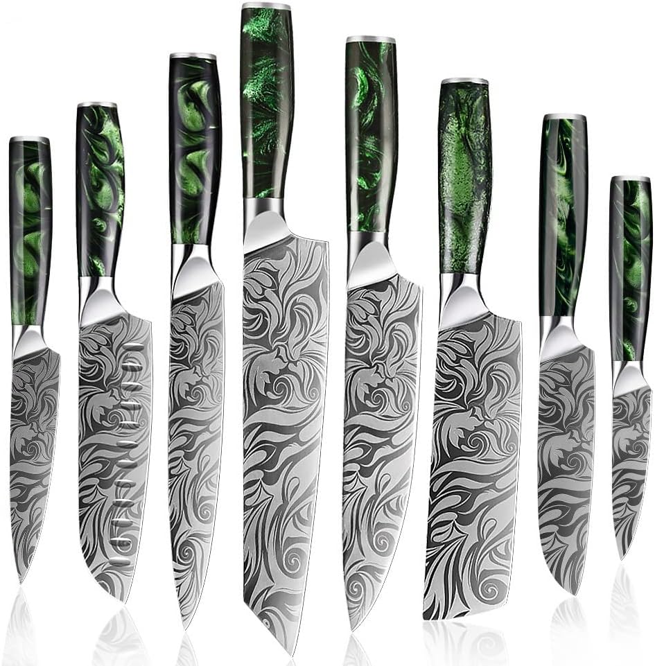 Set Cuchillos Cocina 8 Piezas Acero Inoxidable