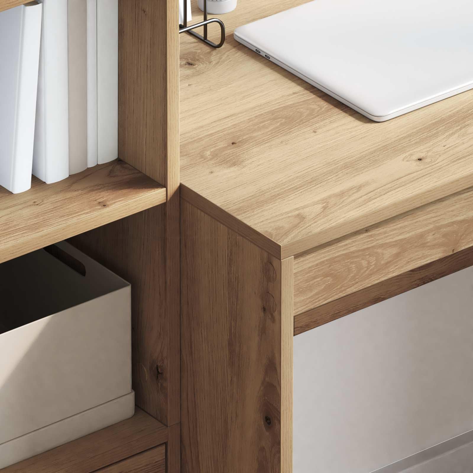 Scrivania Quercia Artisan 125,5 x 50 x 127 cm 2 pz Legno Lavorato