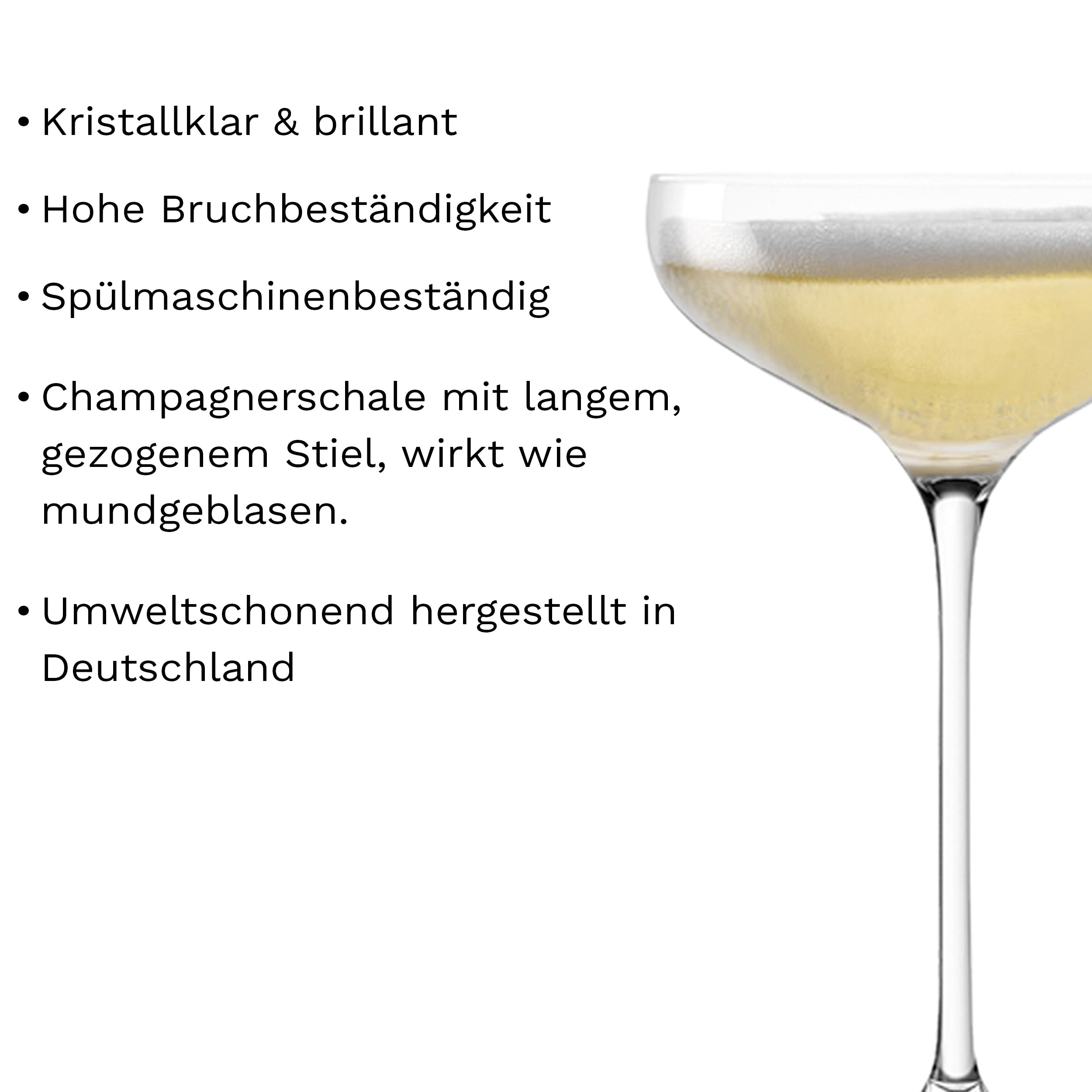 Stölzle Lausitz Champagnerschale TWIST 6er-Set 220ml – Elegante Champagner Gläser ideal auch für Sekt & Cocktails – Hochwertige Coupette Kristallgläser – Spülmaschinen- & Stoßfest, Made in Germany