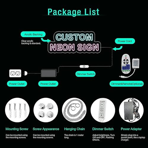 Miniatura 6 de Letrero de neón personalizado, letreros de luz LED de neón personalizados para decoración de pared, boda, cumpleaños, fiesta, Navidad, regalos