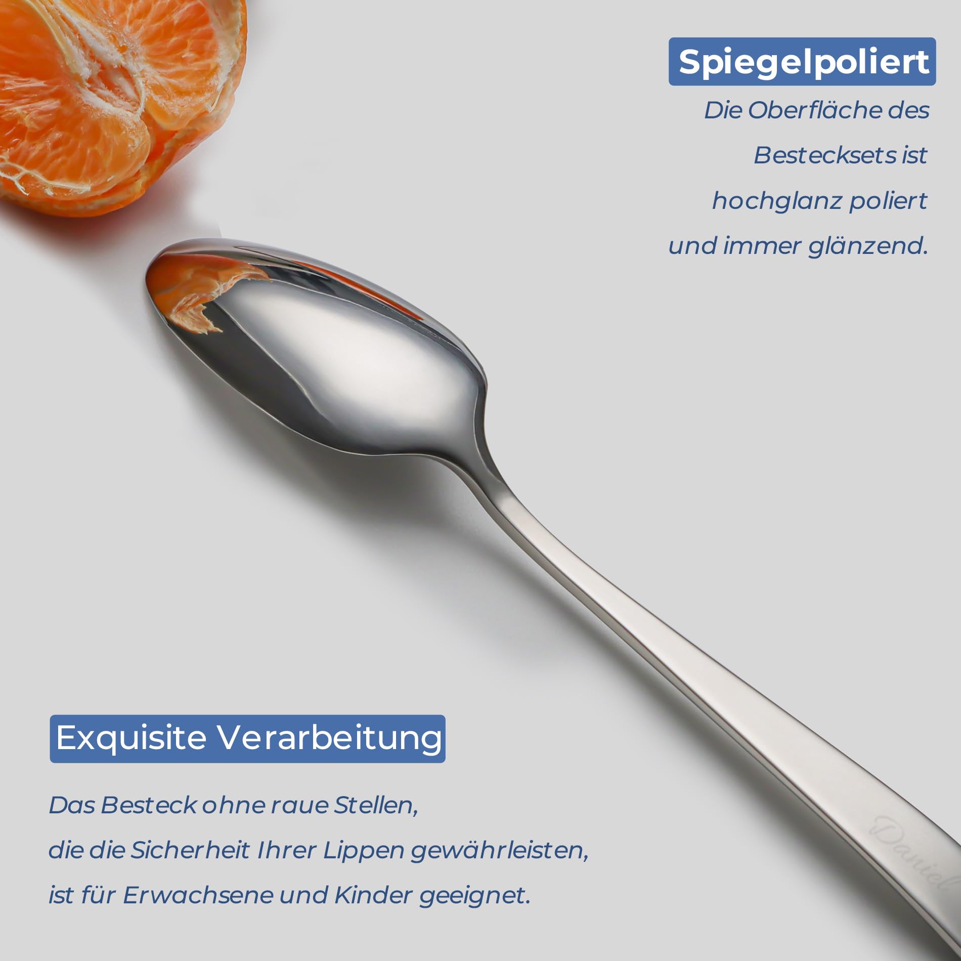 Personalisierte Esslöffel, EIUBUIE 12 Stück Löffel mit Gravur, 19,8cm | Einzigartigen Griffen, Edelstahl Suppenlöffel, Individuelles Geschenk für Hochzeit/Geburtstag, Spülmaschinenfest, Löffel Set