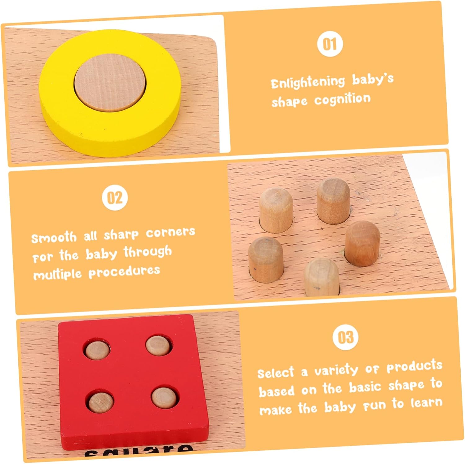 Kisangel 2 Sets Creative Educational for Geometric Shape Matching Early Learning Plaything for Cognitive Development and Hand Eye Coordination