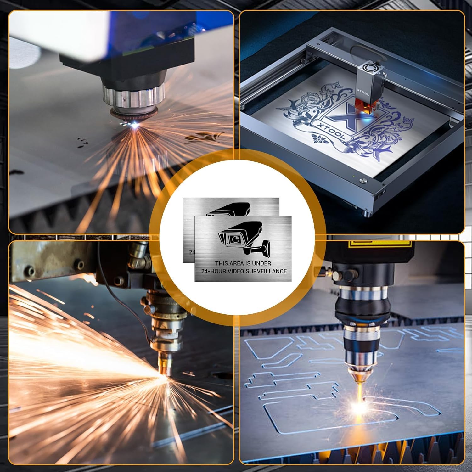 Laser Material 30x20cm ABS Kunststoffplatte zum Gravieren 1,3mm Laser rohlinge Kunststoffplatte,Gravur Platte Gravurschilder Rohlinge (Schwarz auf Gebürstetes Silber, 6 Stück)
