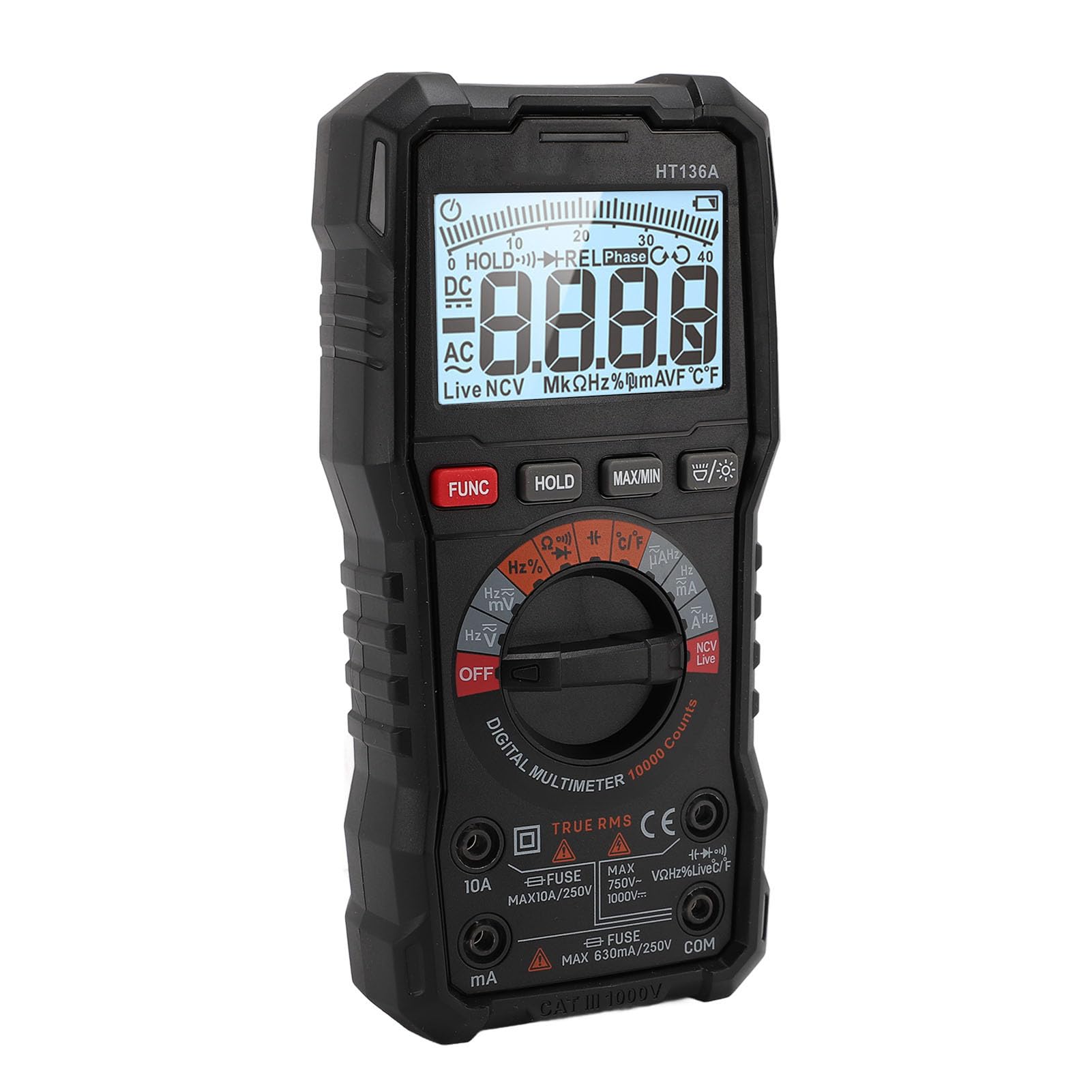 Digitalmultimeter 6000 Counts Hochpräziser Spannungs-Stromtester für die Reparatur von Haushaltsgeräten und die Wartung von Kraftfahrzeugen ABS-Material
