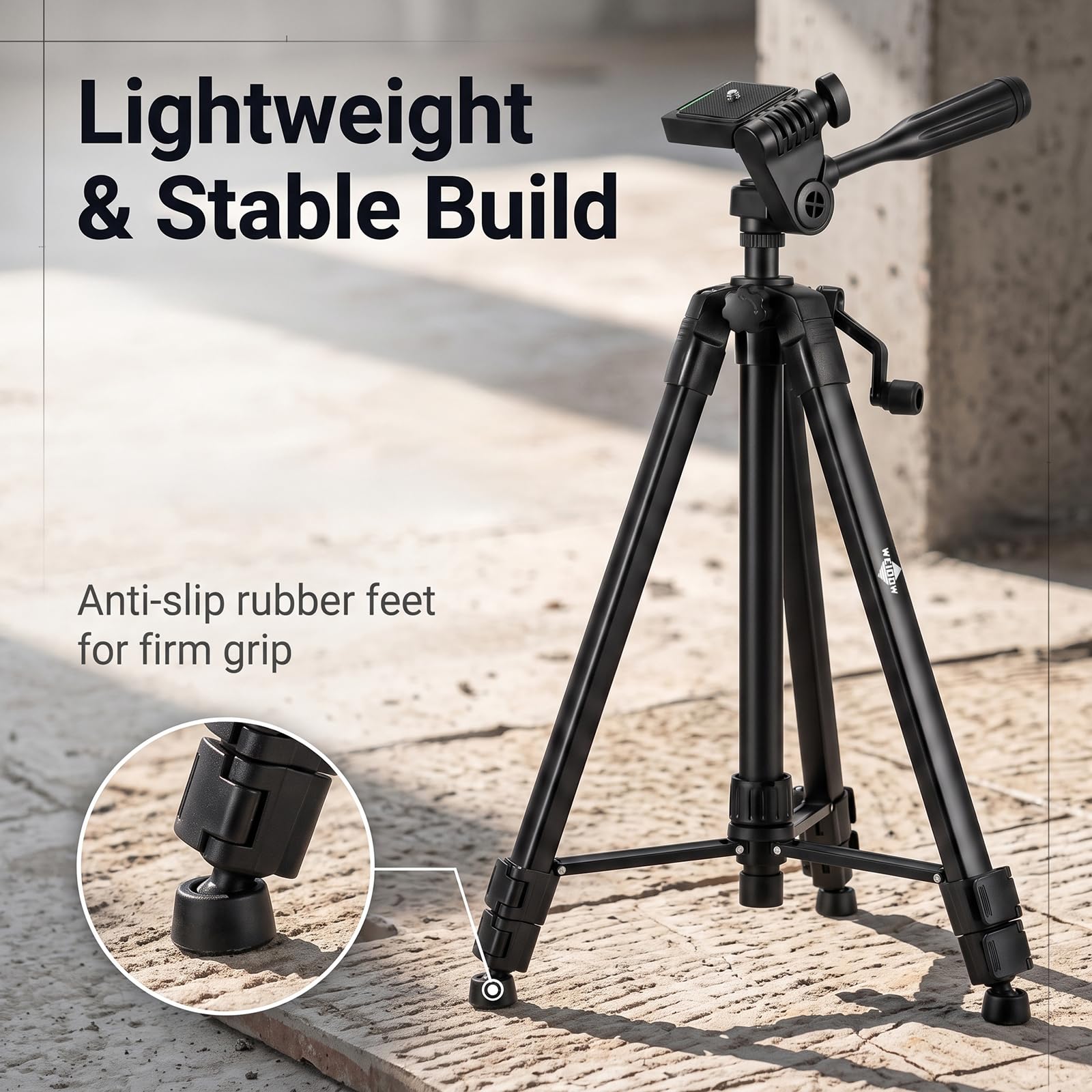 Treppiede leggero portatile regolabile per livello laser, nero