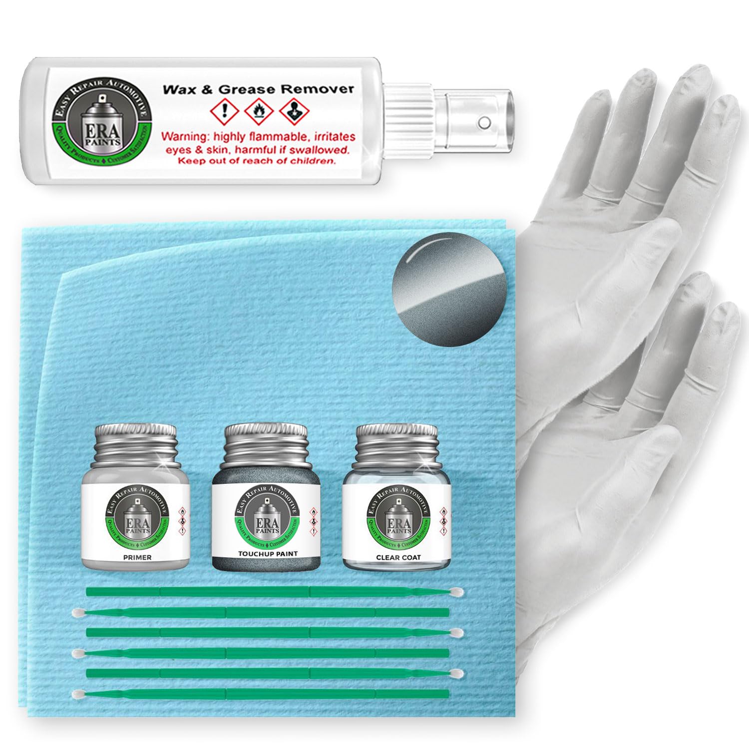 ERA Paints 992/7992 - Selenite Gray Metallic for MERCEDES Exact Match Automotive Touch Up Paint Jar - Pro Kit