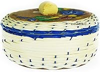 Vista 4 de Calentador de tortilla Tortillero de Mimbre Tradicional Hecho en México Tradicional Hecho a México Espuma de poliestireno pintado a mano Floral
