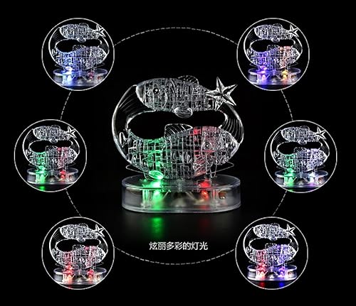 Miniatura 2 de Graces Dawn Crystal Doce Constelaciones Deluxe Rompecabezas 3D Decoración de Cristal Colorido (Piscis)