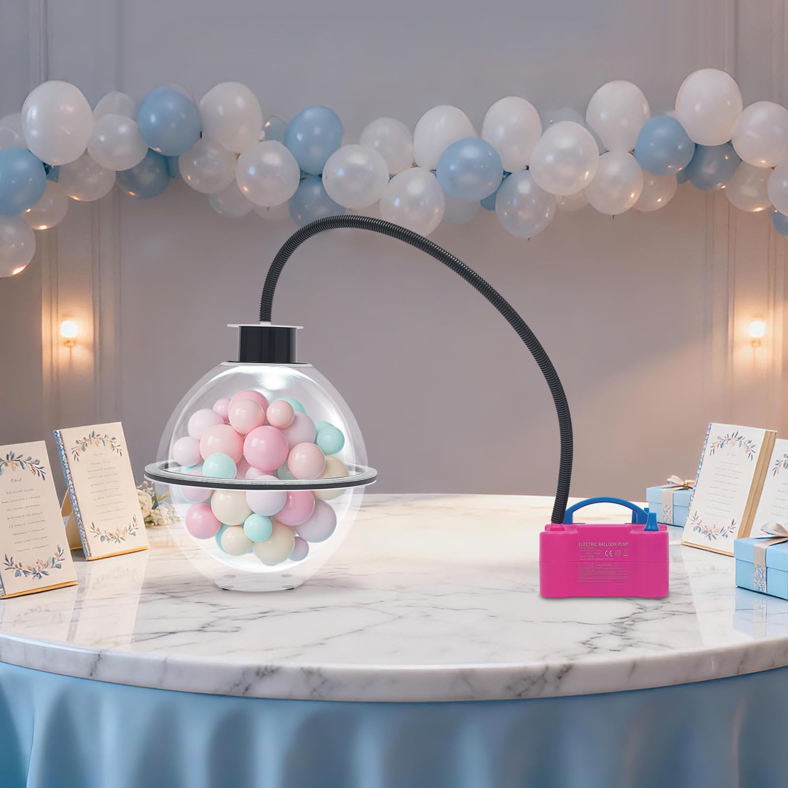 Machine de gonflage de ballons avec pompe et pince d'expansion pour décoration de fête, cadeaux