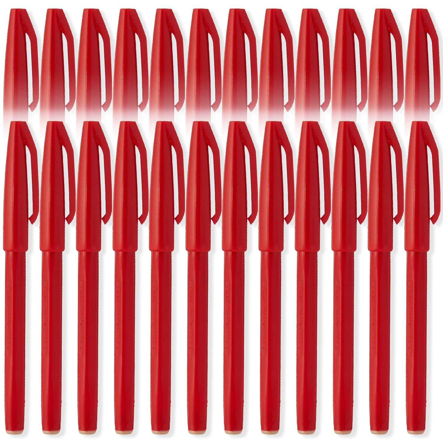 Pentel S520 Original Sign Pen Fibre Tip Marker Fineliner Pens - 2mm Nib - 1mm Line - 24 Pens (Red)