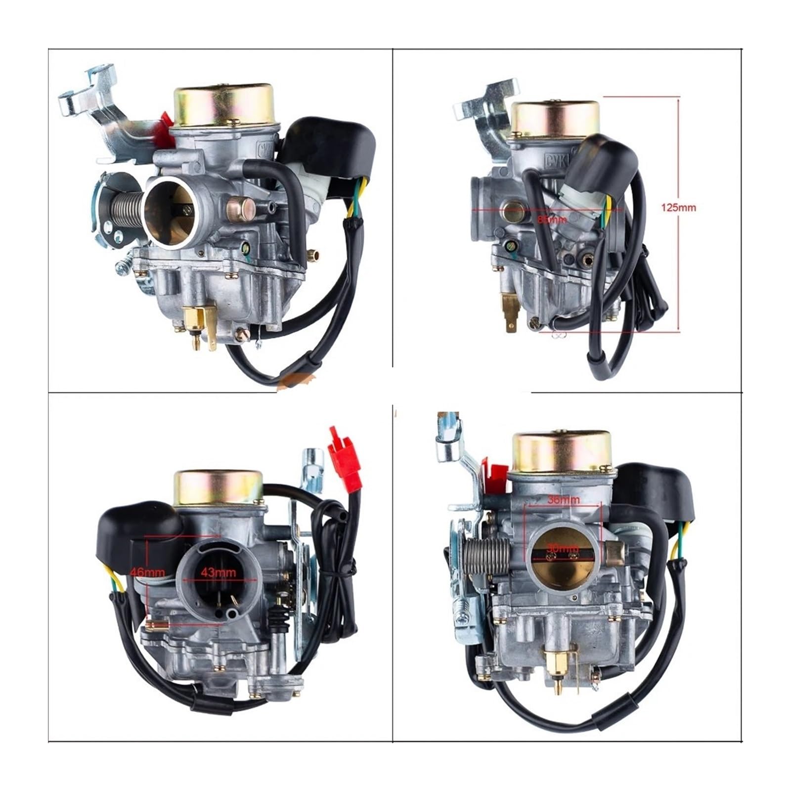 Goofit Carburateur CVK30 Électrique Pour Linhai 260, Suzuki 125, Quad 150-250cc, Scooter GY6 250-300cc – Remplacement Complet