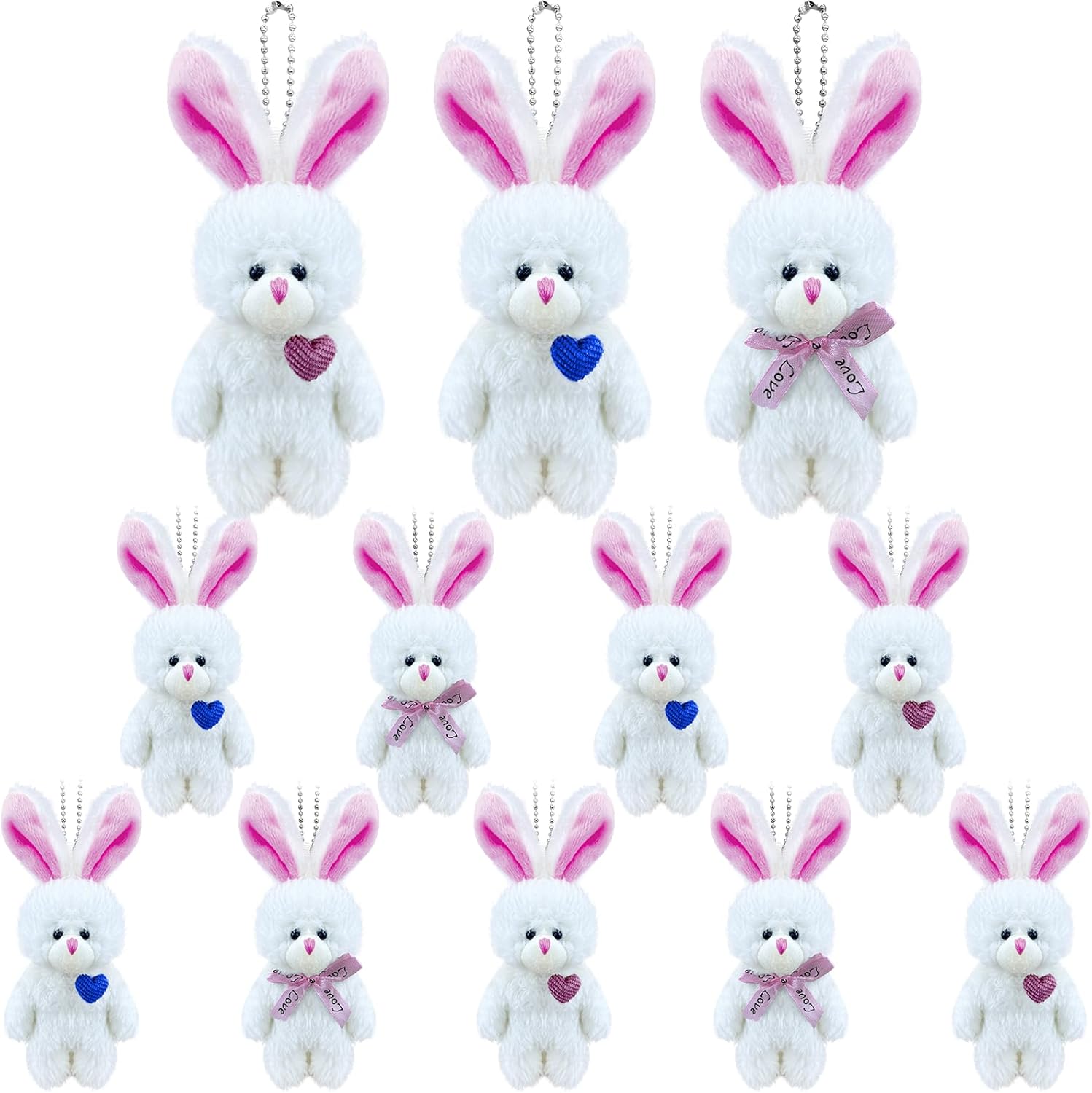 Amazon.com: Topoloar 12 pcs Easter Mini Plush Rabbit with Tie, 5 Inch ...