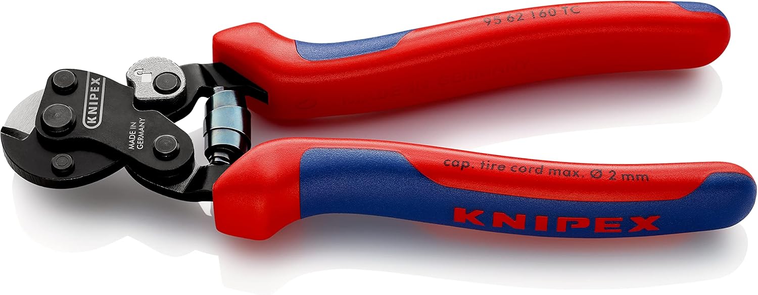 Knipex Wire Rope Cutter for tyre cord burnished, with multi-component grips 160 mm 95 62 160 TC