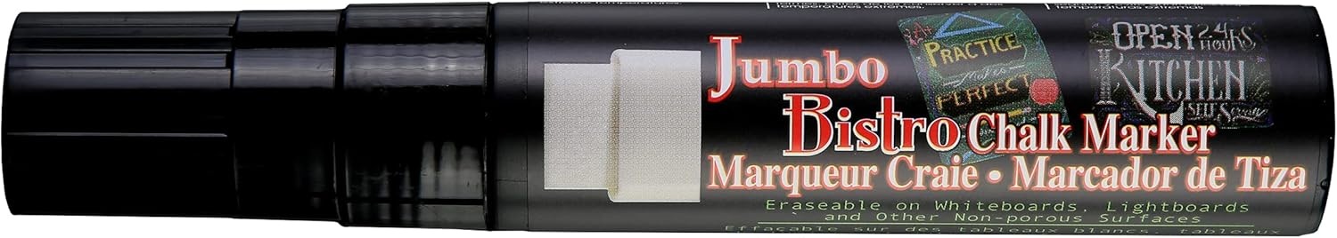 481-C-1 Marvy Jumbo Broad Point Tip Bistro Chalk Marker, Bla