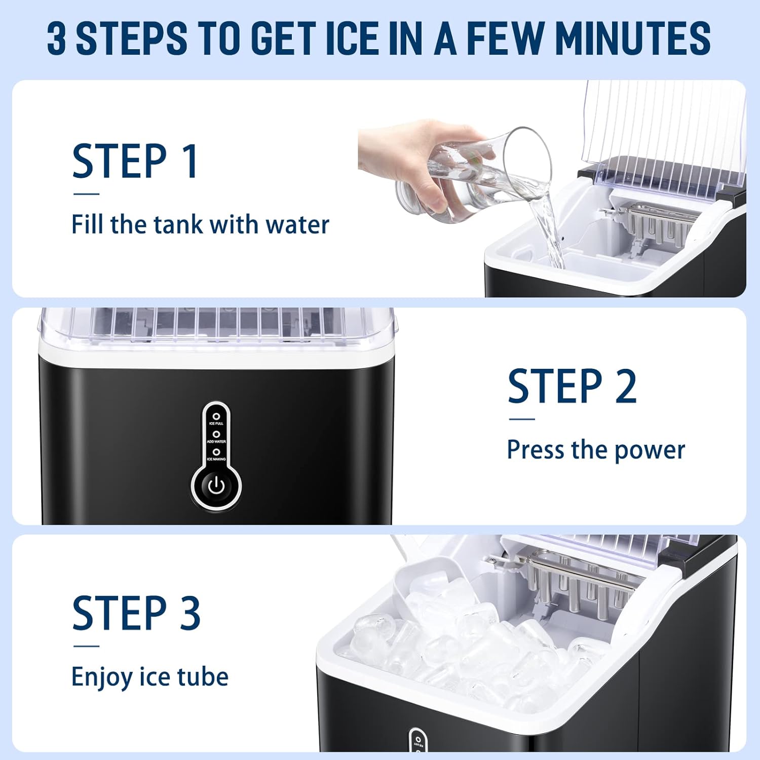 Ice Maker Machine Countertop Efficient Easy Carry Ice Maker Bullet