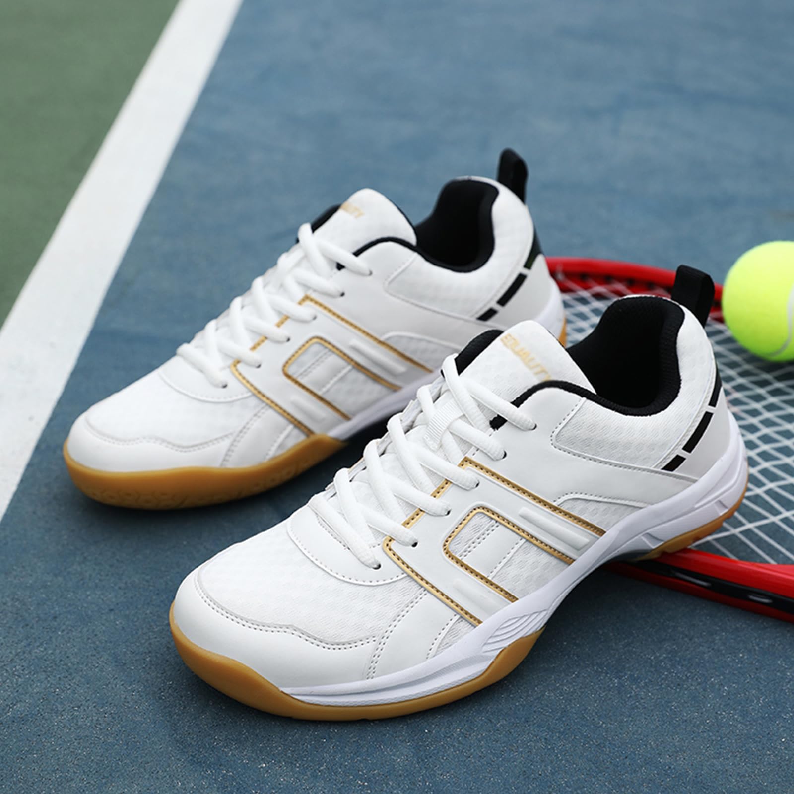 Unisex Tenis - Bádminton - Calzado de Deporte de Malla Transpirable para Corte y Vida Diaria