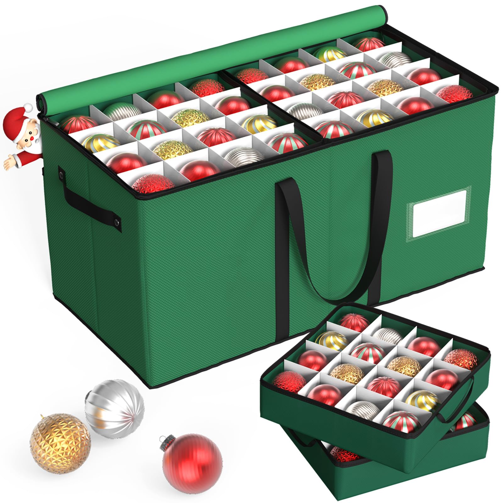Amazon.com: Kesfitt Christmas Ornament Storage Box with 8 Trays