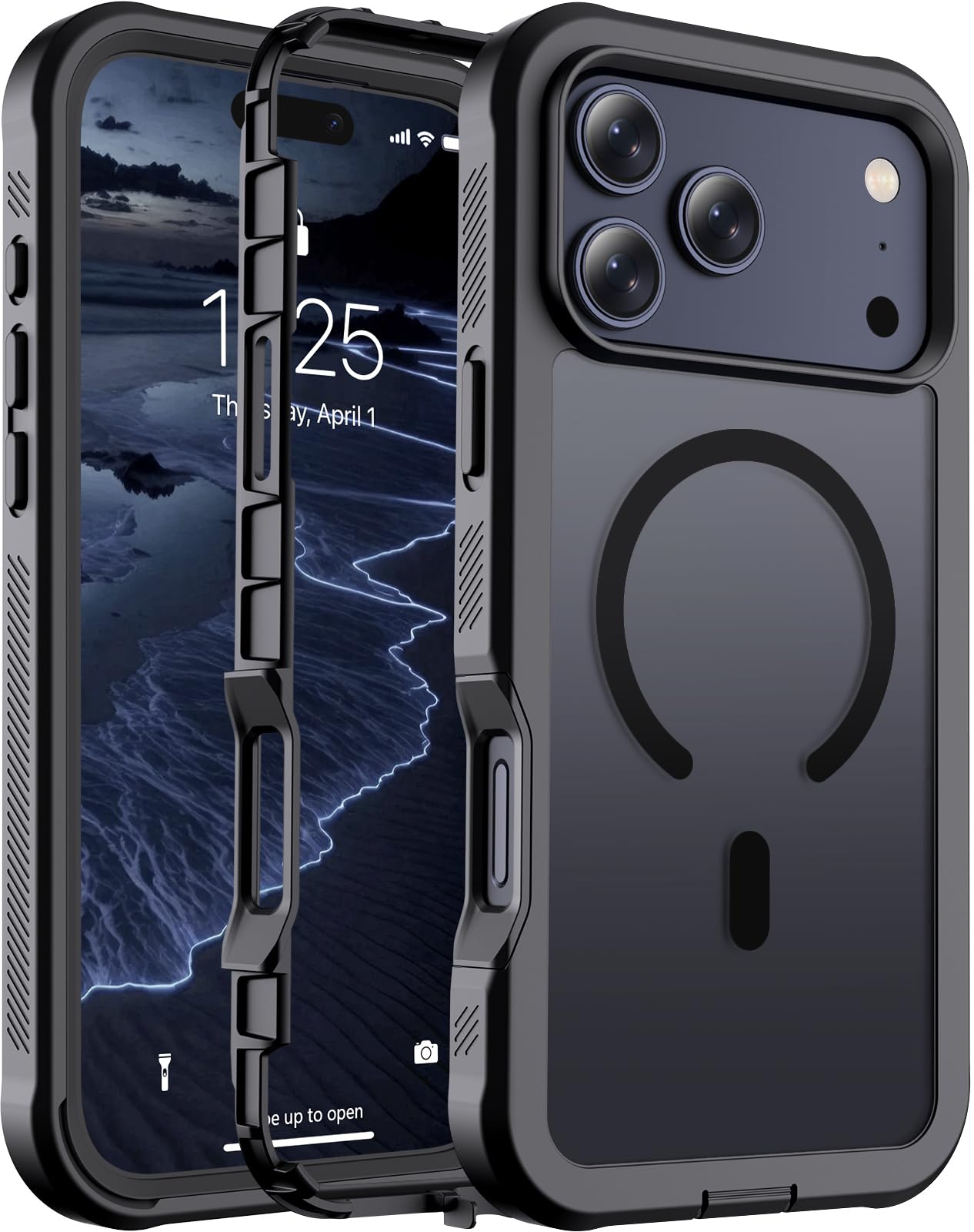 jaroco Magnetic for Phone 18 Pro Max Case / 17 Pro Max Case Black | Compatible with MagSafe,Military Grade Drop Protection,Heavy Duty Protection,Non-Slip,Shockproof 2-Layer Durable Bumper Case